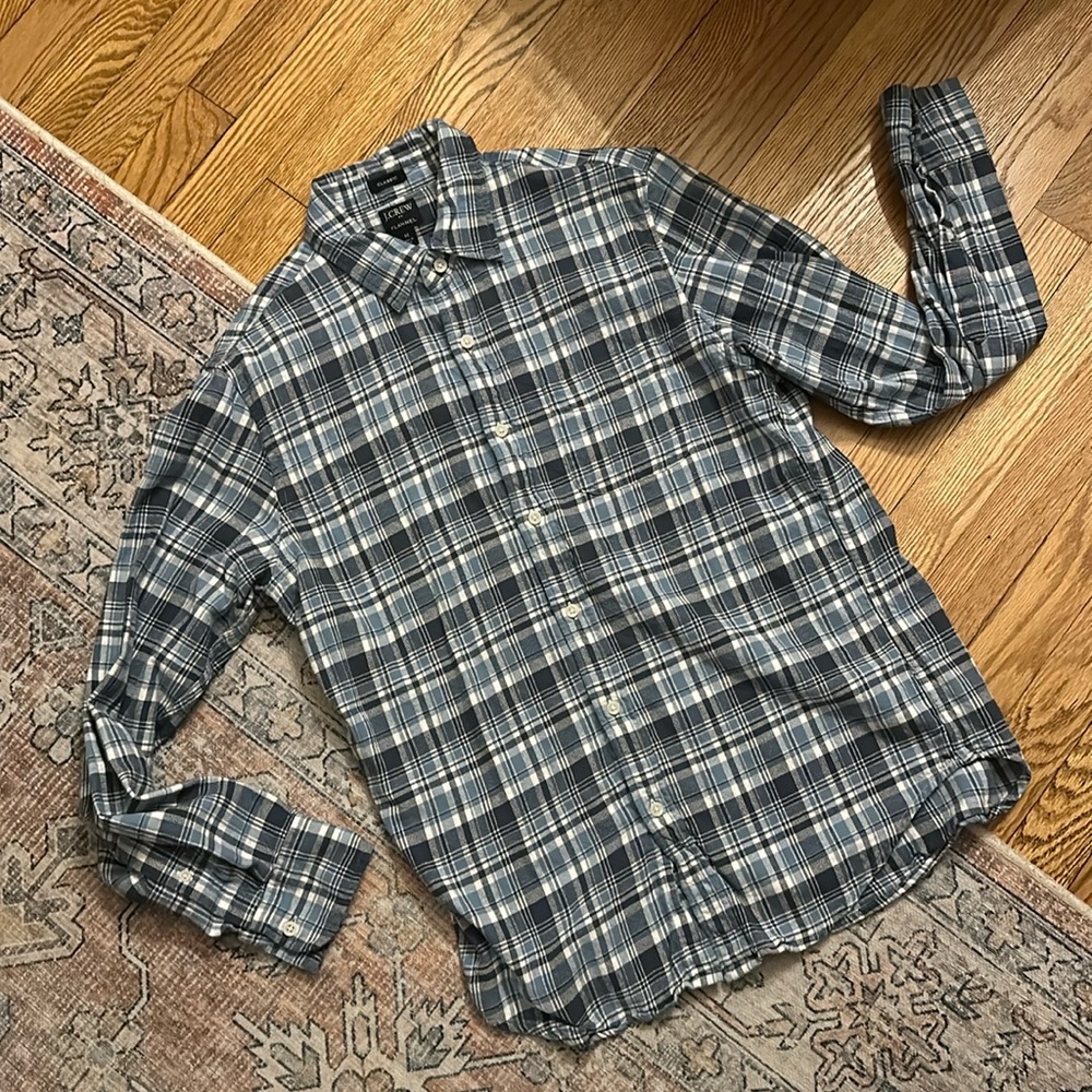 J.Crew Men’s Long Sleeve Button Down Plaid Shirt